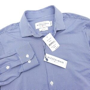 Mizzen Main Shirt Mens L Trim (Slim) Fit Light Blue Gingham Check Spinnaker  NWT